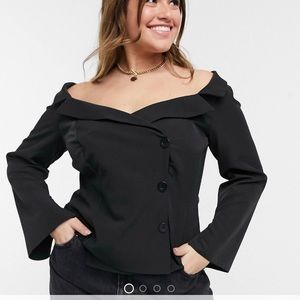 ASOS curve Tuxedo Top. Elegant with slits at sleeves. Excellent used condition!